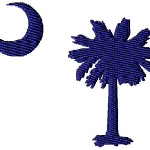 Palmetto Tree Moon Machine Embroidery Design