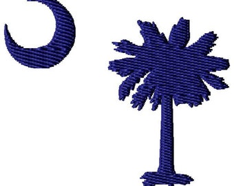 Palmetto Tree Moon Machine Embroidery Design