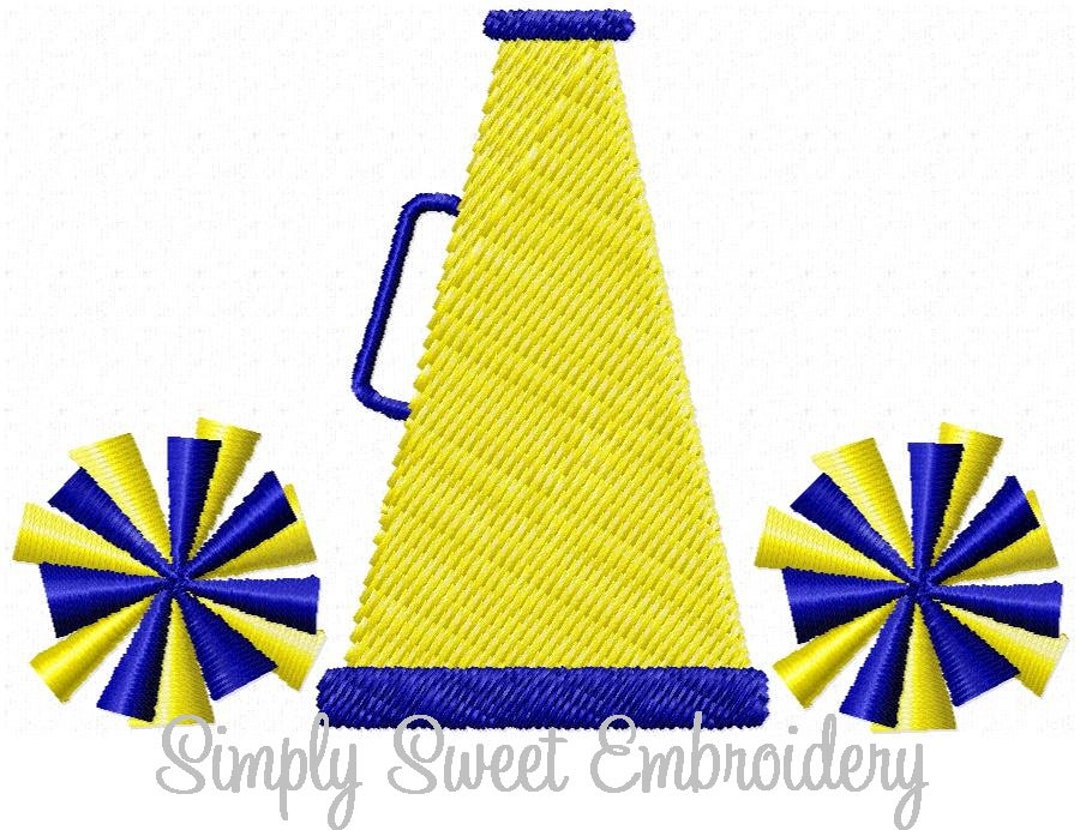 Megaphone Pom Pom Machine Embroidery Mini Design - Etsy