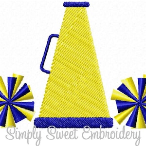Megaphone Pom Pom Machine Embroidery Mini Design