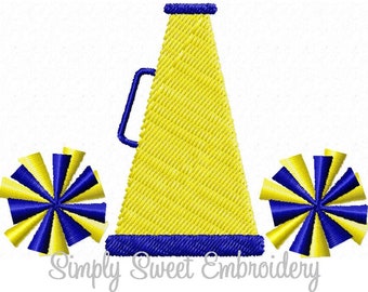 Megaphone Pom Pom Machine Embroidery Mini Design