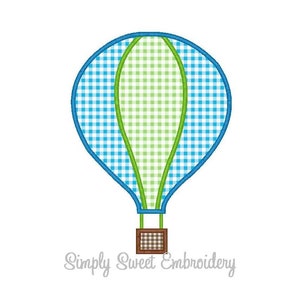 Hot Air Balloon Machine Embroidery Applique Design