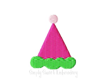 Birthday Party Hat Machine Embroidery Design Mini - 6 sizes