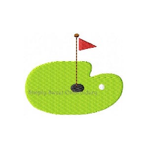 Golf Green Mini Machine Embroidery Design - 6 sizes