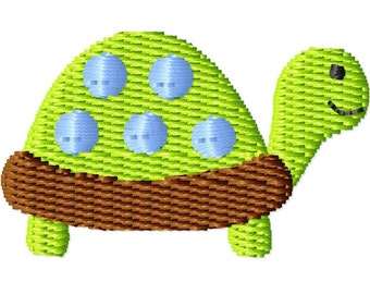 Boy Turtle Machine Embroidery Design Mini