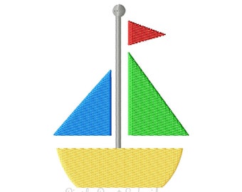 Segelboot Mini Maschine Stickerei Design
