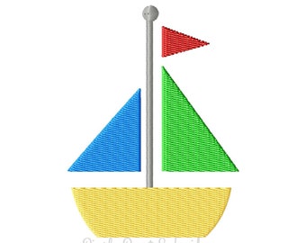 Sailboat Mini Machine Borduurwerk Ontwerp