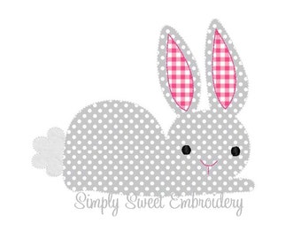 Bean Stitch Easter Bunny Machine Embroidery Applique Design