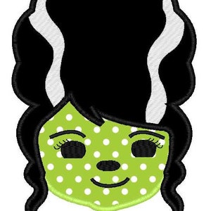Bride of Frankenstein Machine Embroidery Applique Design