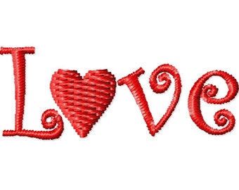 LOVE Valentine's Day Machine Embroidery Design Mini