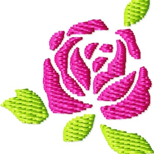 Rose Machine Embroidery Mini Design