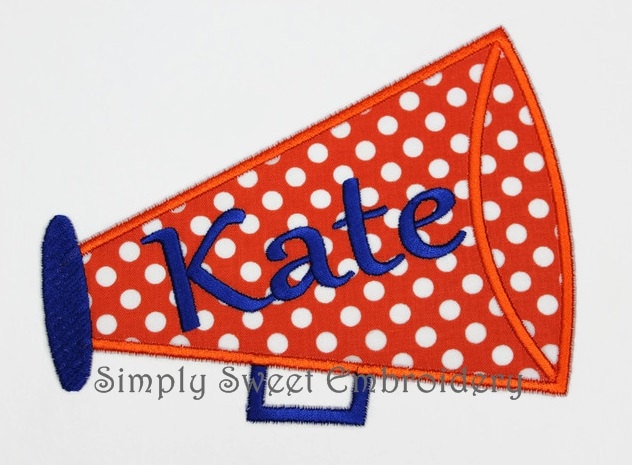 Megaphone Cheer Applique Machine Embroidery Design Etsy