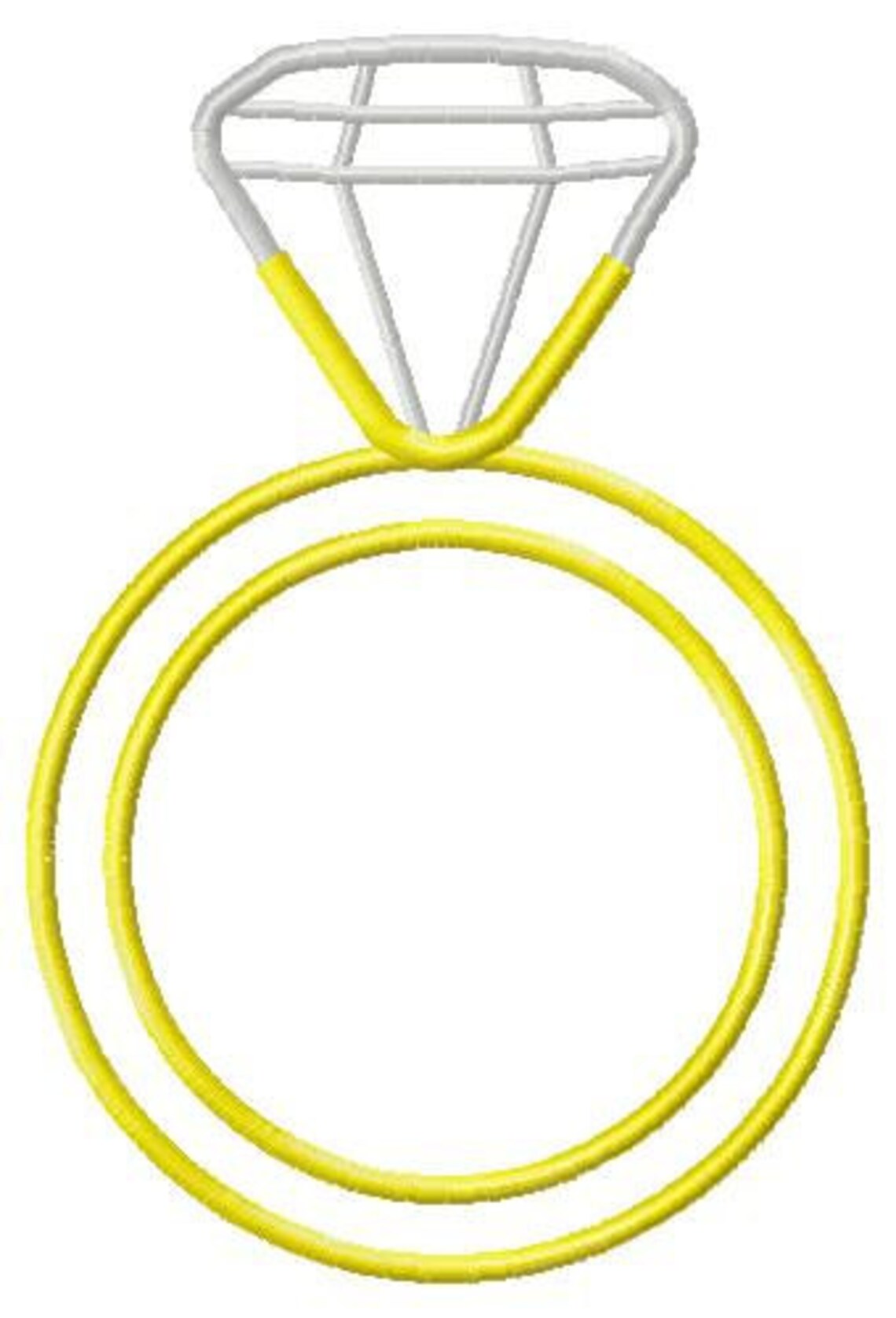 Diamond Ring Machine Embroidery Applique Design Etsy