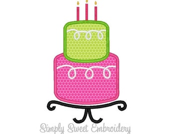 Verjaardag Cake Machine Borduurwerk Applique Design