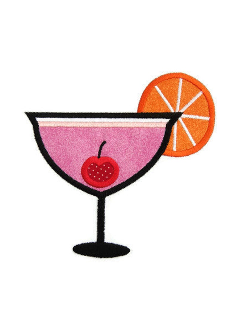 Mixed Drink Machine Embroidery Applique Design image 1