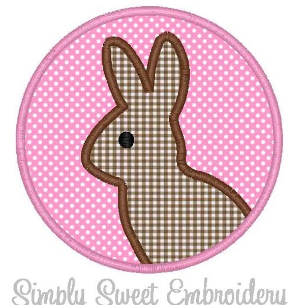 Chocolate Bunny Machine Embroidery Applique Design