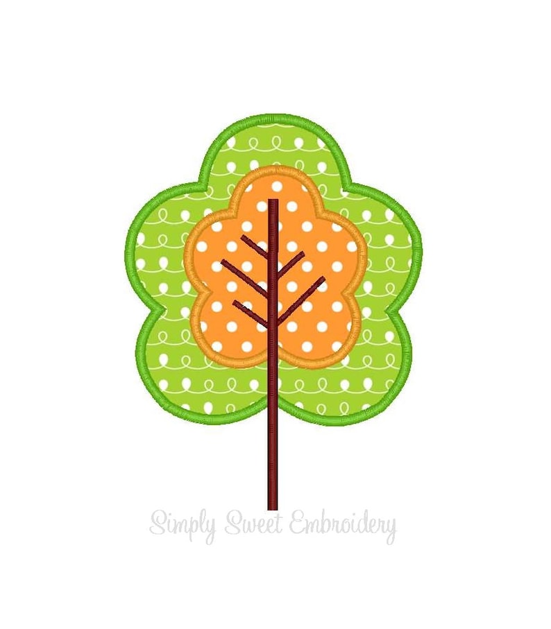 Fall Tree Machine Embroidery Applique Design - Etsy