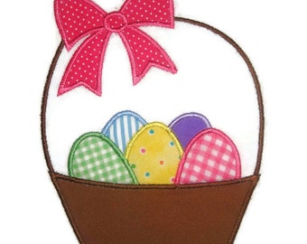 Easter Basket Machine Embroidery Applique Design