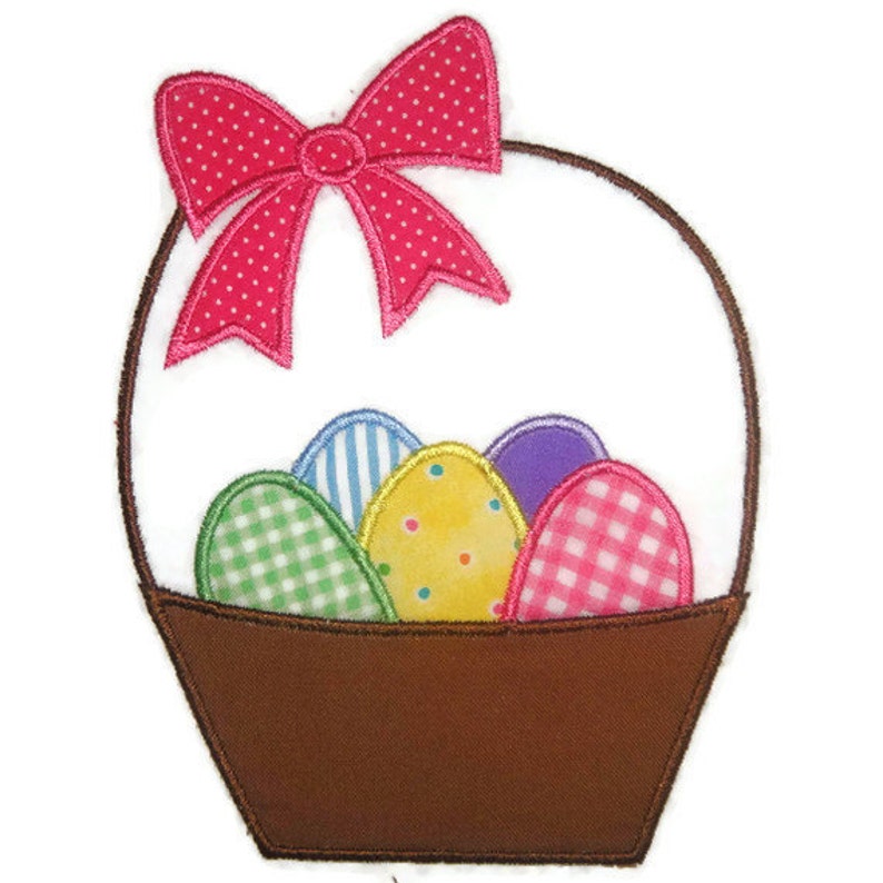 Easter Basket Machine Embroidery Applique Design Etsy