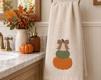 Stacked Pumpkins Bow Machine Embroidery Design - 3 sizes