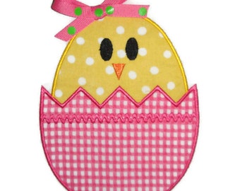 Easter Egg Chick Machine Embroidery Applique Design