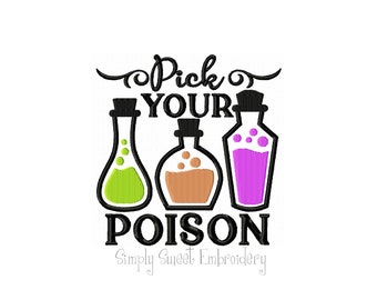 Pick Your Poison Halloween Machine Embroidery Design