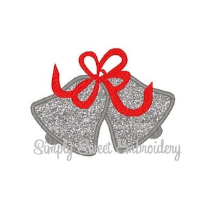 Christmas Bells Machine Embroidery Applique Design - 3 sizes