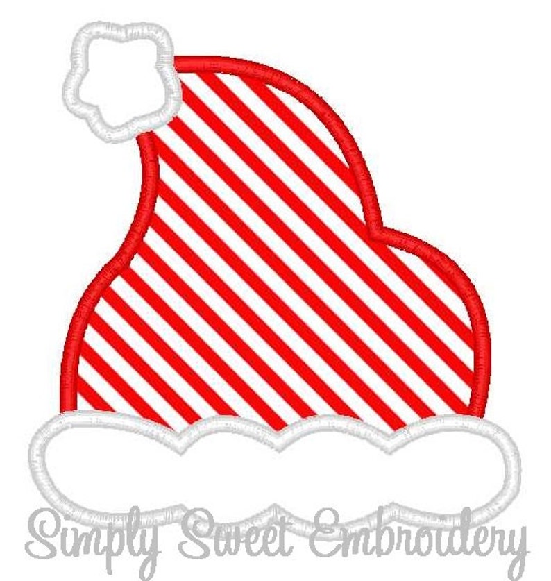 Christmas Santa Hat Machine Embroidery Applique Design Etsy