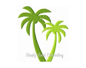 Two Palm Trees Machine Embroidery Mini Design