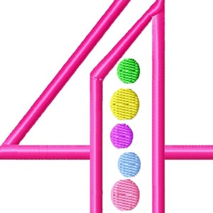 Outline Dots Numbers Machine Embroidery Design Set