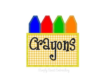 Crayons Machine Embroidery Applique Design