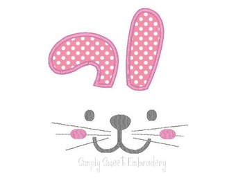 Bunny Face Outline Machine Embroidery Design