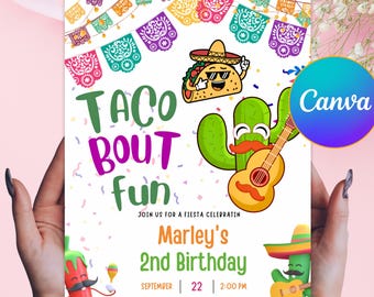 Taco's Babyparty-Einladung, Fiesta-Babyparty-Einladung, Taco-Babyparty, Kaktus-Babyparty-Einladung - Rami0194