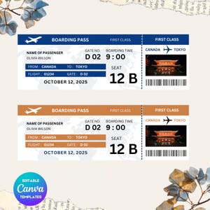 Editable Boarding Pass Template: Personalized Surprise Ticket (Canva, Instant Download)