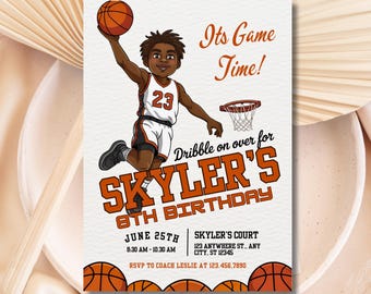 Basketball Birthday Invitation: Custom Sports Party Invite, Instant Download - RAMI0091