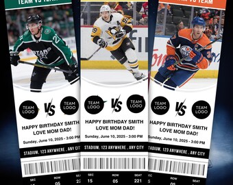 Editable Hockey Game Ticket Template: Surprise Gift, Canva Template - RAMI0182