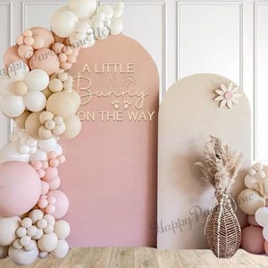 Bunny Baby Shower Arch Backdrop Cover: Rabbit Party Decorations