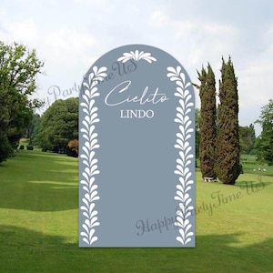 Arch Backdrop Stand Covers Mexican First Fiesta Party Decorations Dusty Blue Cielito Lindo Wedding Party Baptism Baby Shower Backdrop