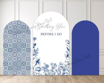 Fondo de arco floral azul: decoración para bodas
