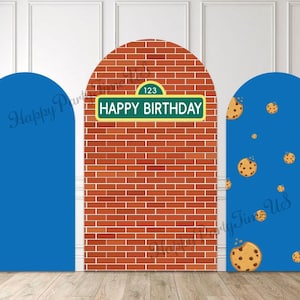 Arch Backdrop Cover: Brick Wall, Cookie Party Decorations