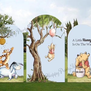Winnie Bear Arch Backdrop Cover: Custom Party Photo Prop