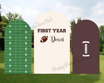 Football Party Arch Backdrop Cover: First Year Down Decoration