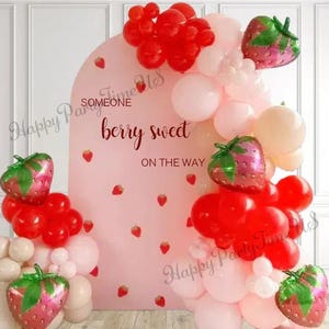 Arch Backdrop Stand Covers Strawberry Party Decorations Berry Sweet Parties Arched Frame Cover Prop
