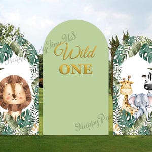 Arch Backdrop Stand Covers Wild One Party Decorations Jungle Safari Animals Parties Arched Frame Cover Prop