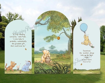 Winnie the Pooh Arch Backdrop Cover: Baby Shower Party Decor