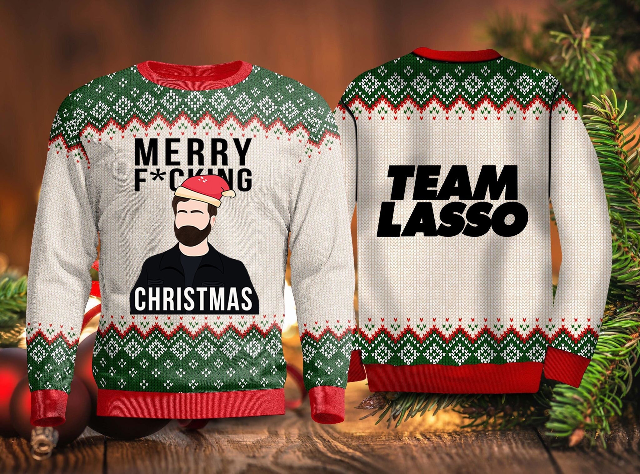 Discover Merry Christmas Team Lasso Ugly  3D Sweater, Christmas Gift