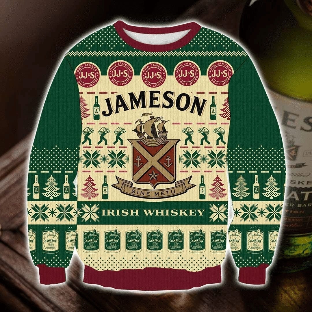 Jameson Irish Whiskey Christmas Ugly  3D Sweater