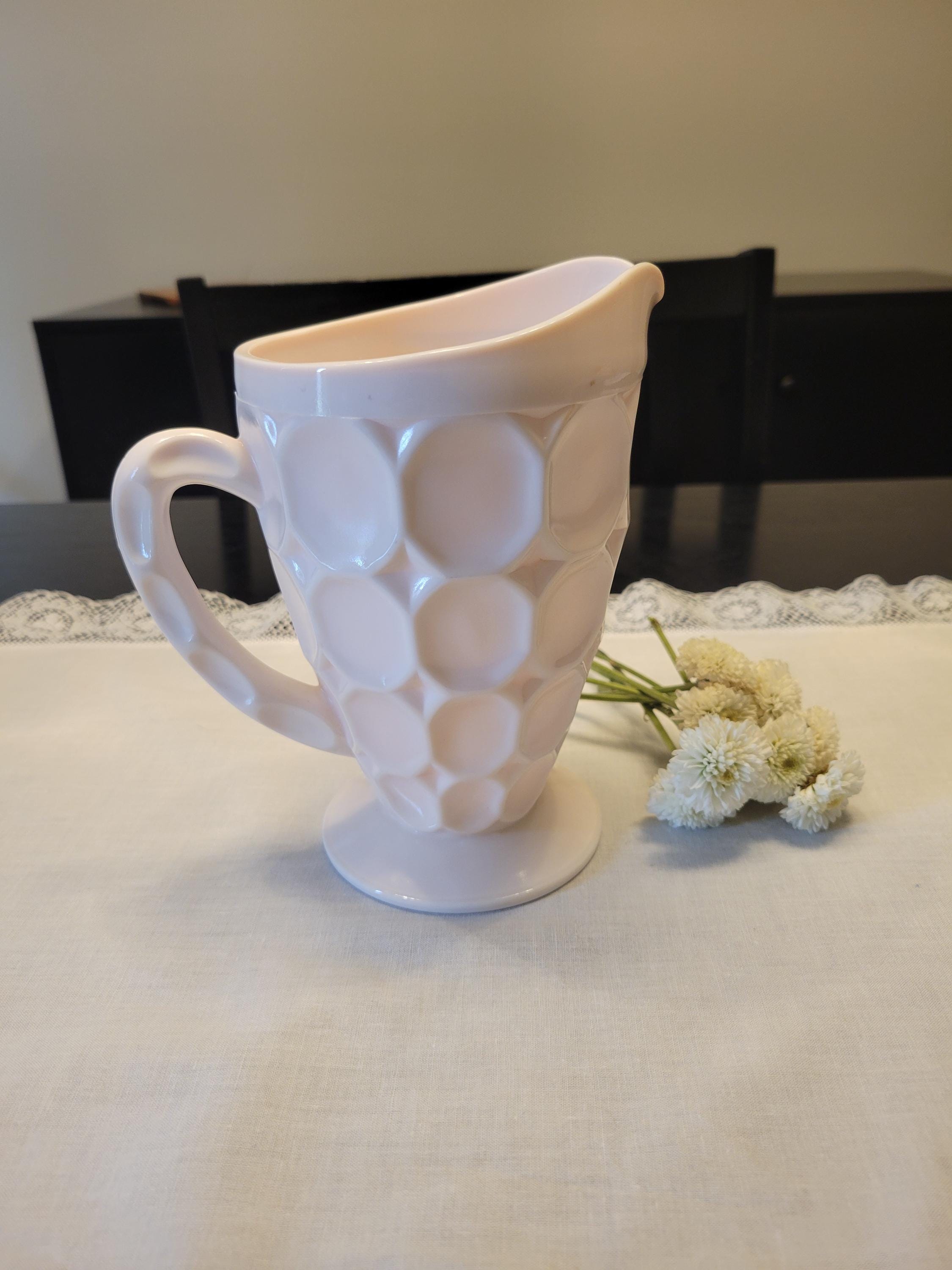 Pink Milk Glass 24 oz. Pitcher