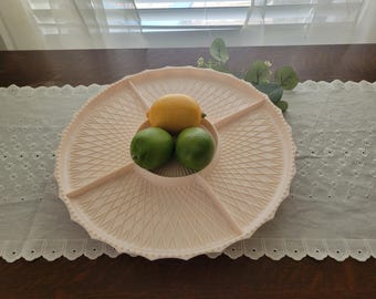 Shell Pink Milk Glass Lazy Susan
