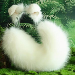 white dog ear and tail set realistic faux fur shepherd dog ear and tail set  dog ear and tail set golden retriever
